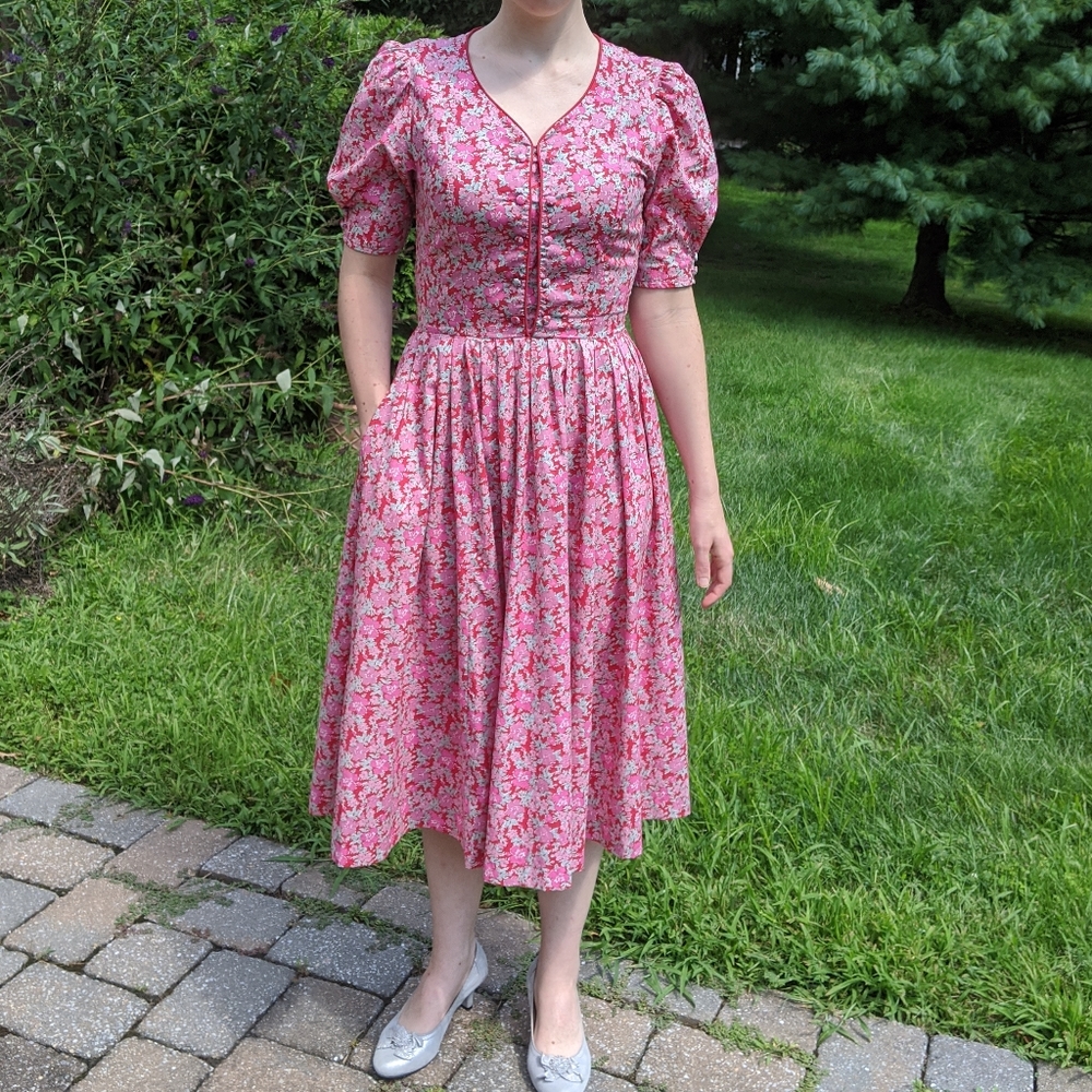 Vintage Laura Ashley pink Floral Dress - Picture 3 of 6